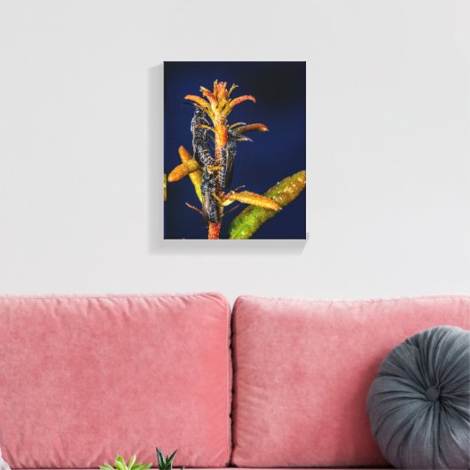 Wasps on Oak Canvas Afdruk (Insitu (Woonkamer))