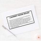 'Wasregels' Wasserette Overlay Zwart Rechthoekige Sticker (Envelop)