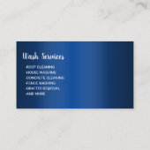 Wasreiniging blauw metaal onder druk visitekaartje (Achterkant)