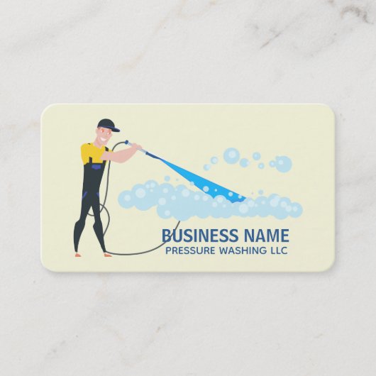 Wasreiniging drukwasauto's visitekaartje (Voorkant)