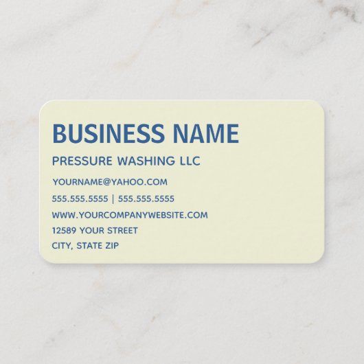 Wasreiniging drukwasauto's visitekaartje (Achterkant)