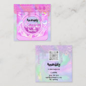 Wasreinigingsservice QR Code Holograaf wasprogramm Vierkante Visitekaartje (Voorkant / Achterkant)