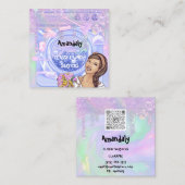 Wasreinigingsservice QR Code Holograaf wasprogramm Vierkante Visitekaartje (Voorkant / Achterkant)