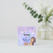 Wasreinigingsservice QR Code Holograaf wasprogramm Vierkante Visitekaartje (Staand voorkant)