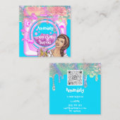 Wasreinigingsservices QRCode-Logo Vierkante Visitekaartje (Voorkant / Achterkant)