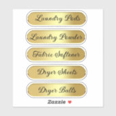 Wasruimte 5 gepersonaliseerde organisatie goud sticker (Vel)