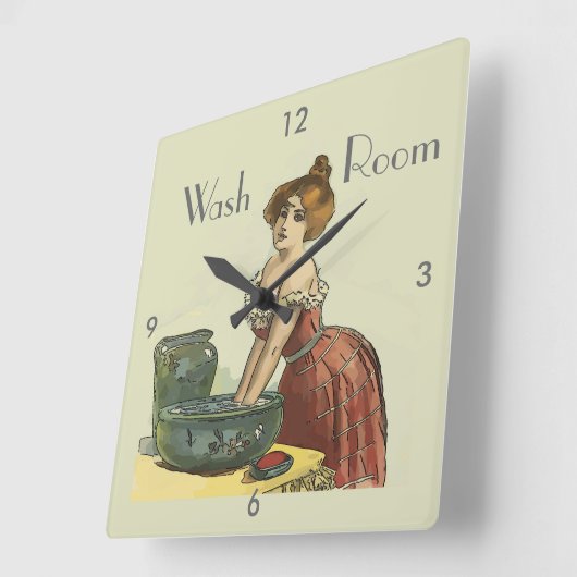  wasruimte, tekst bewerken vierkante klok (Hoek)