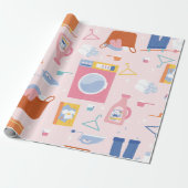 Wasruimte Wasmachine Reiniging Huisvrouw Cadeaupapier (Uitgerold)