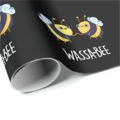 Wassabee Funny Wasabi Bee Pun Dark BG Cadeaupapier (Rol Hoek)