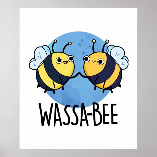 Wassabee Funny Wasabi Bee Pun Poster (Voorkant)