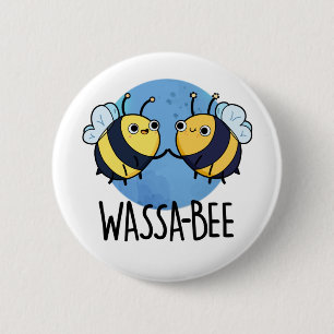 Wassabee Funny Wasabi Bee Pun Ronde Button 5,7 Cm