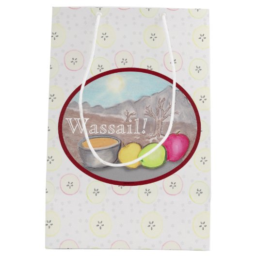 Wassail Apples Yule Solstice Medium Cadeauzakje (Achterkant)