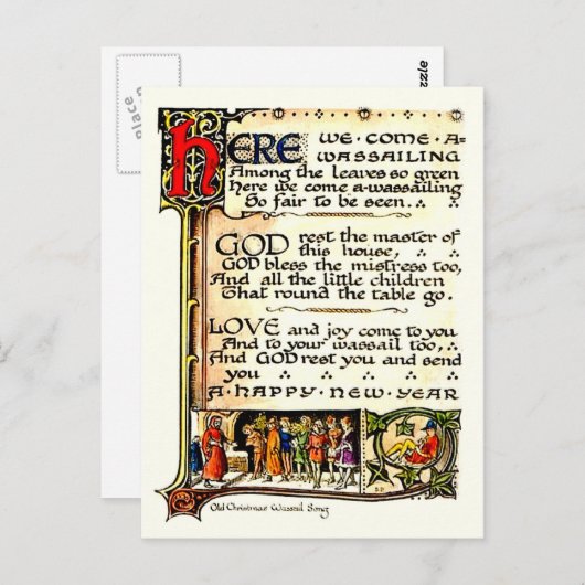 Wassail Briefkaart (Voorkant / Achterkant)