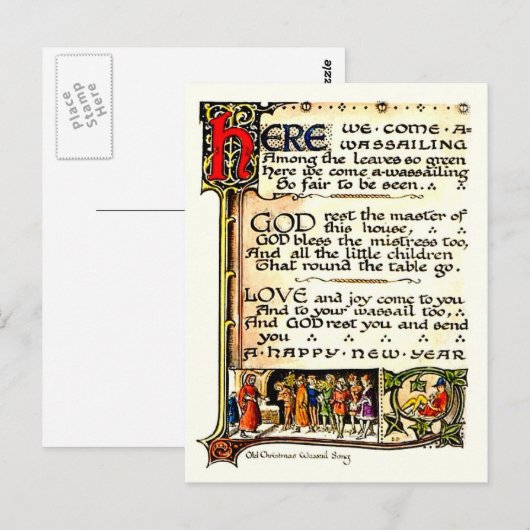 Wassail Briefkaart (Voorkant / Achterkant)