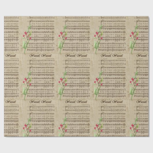 Wassail-kerstkarolscript Cadeaupapier (Vlak)