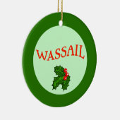 Wassail met Holly Kerstversiering Keramisch Ornament (Rechts)