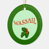 Wassail met Holly Kerstversiering Keramisch Ornament (Links)