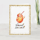 Wassail Recept Goud Handgetekend Traditioneel Kaart (Voorkant)
