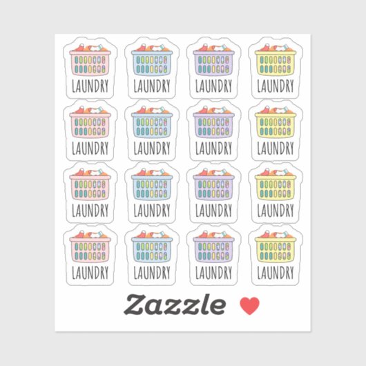 Wassdag Wasmand Schoonmaak Taken Planner Sticker (Vel)