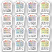 Wassdag Wasmand Schoonmaak Taken Planner Sticker (Voorkant)