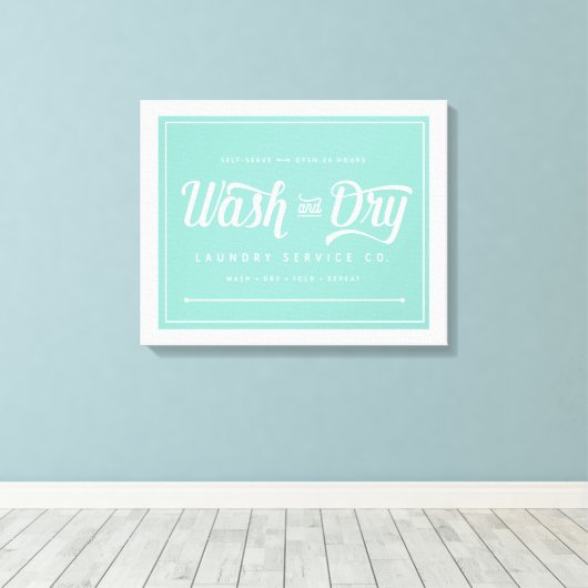 Wassen en droog wasgoed canvas afdruk (Insitu (Houten vloer))