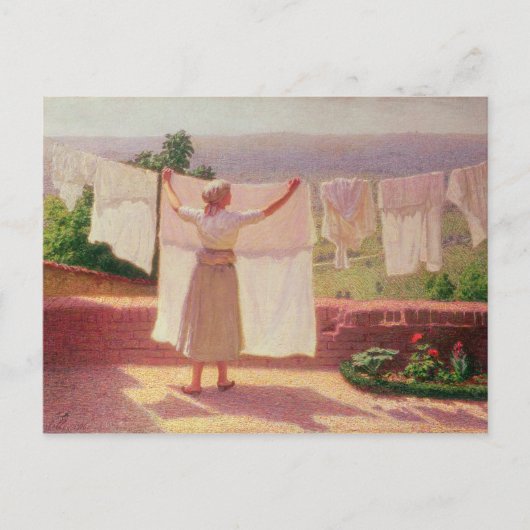 Wassen in de zon briefkaart (Voorkant)