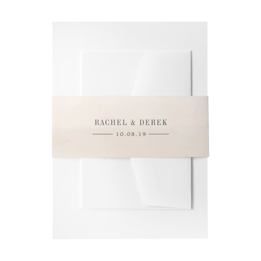 Wassen Ivory Waterverf Aangepast huwelijk Uitnodigingen Wikkel (Voorkant Voorbeeld)