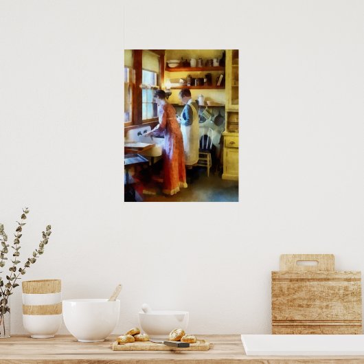 Wassen na het eten poster (Keuken)