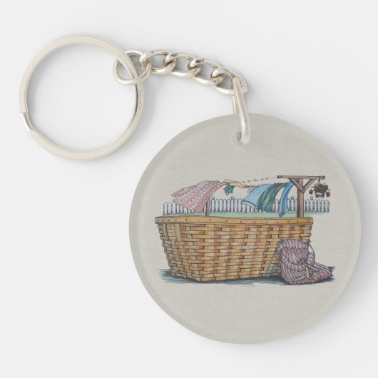 Wassen op wasgoed sleutelhanger (Voorkant)