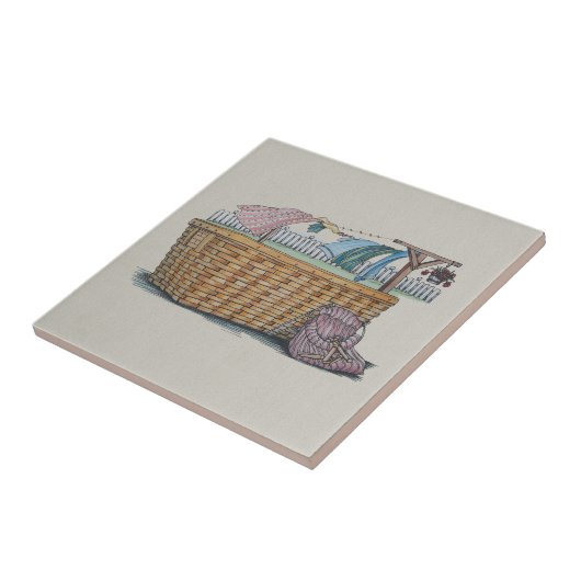 Wassen op wasgoed tegeltje (Zijkant)