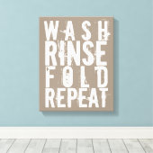 Wassen Spoelvouw Herhaal Wasserij Kamer Wanddecora Canvas Afdruk (Insitu (Houten vloer))