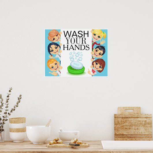 WASSEN UW HANDEN POSTER (Keuken)