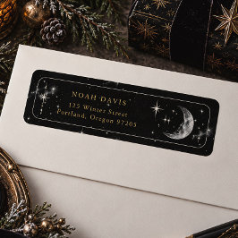Wassende Maan Hemelse Kerstmis Etiket