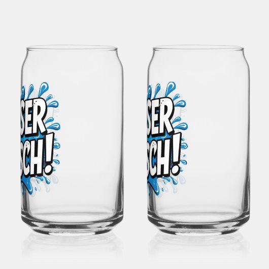 "Wasser marsch!" Feuerwehr-Humor Blikvorm Glas (Links)