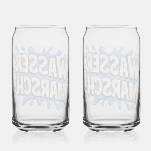 "Wasser marsch!" Feuerwehr-Humor Blikvorm Glas (Achterkant)