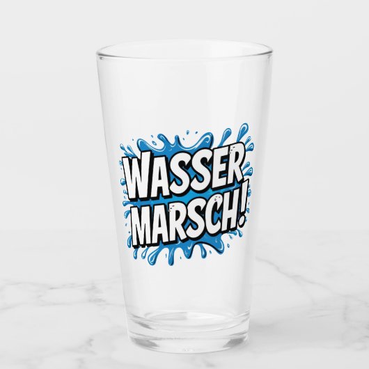 "Wasser marsch!" Feuerwehr-Humor Glas (Voorkant)