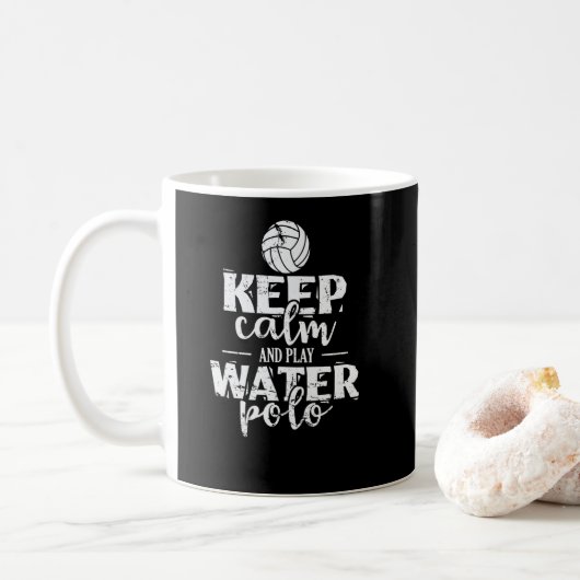 Wasserball Keep calm and play Water Polo Koffiemok (Met donut)