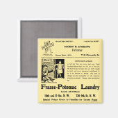 Wasserette krantenadvertentie magneet (Voorkant / Achterkant)