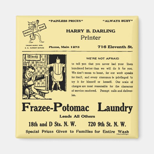Wasserette krantenadvertentie magneet (Voorkant)