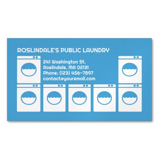 wasserette magnetisch visitekaartje (Voorkant)