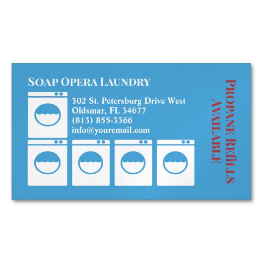 wasserette magnetisch visitekaartje (Voorkant)