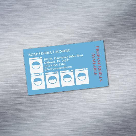 wasserette magnetisch visitekaartje (Voorbeeld)