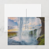 Wasserfall in Island-Postkarte Briefkaart (Voorkant / Achterkant)