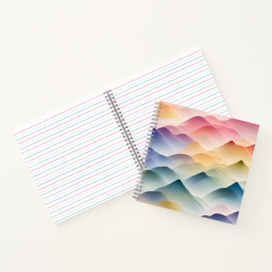 Wasserfarben Wellenmuster bunt Notitieboek (Binnen)