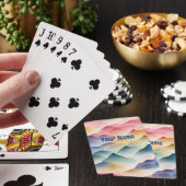 Wasserfarben Wellenmuster bunt Pokerkaarten (Insitu)