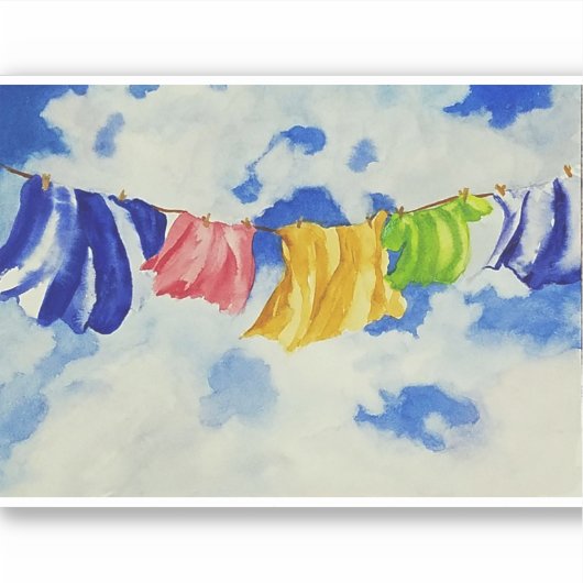 Wasserij Art Clothesline Sticker (Voorkant)