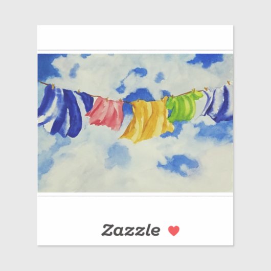 Wasserij Art Clothesline Sticker (Vel)