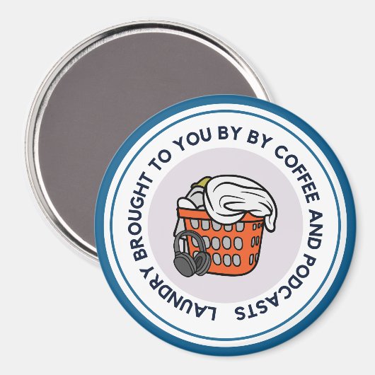 Wasserij door Podcasts Automagneet Blauw Magneet (Voorkant / Achterkant)