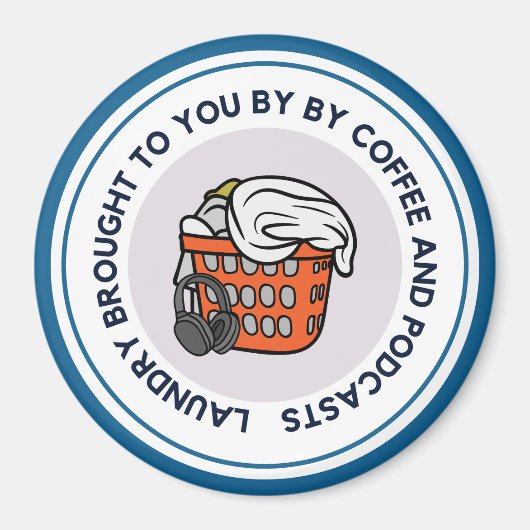 Wasserij door Podcasts Automagneet Blauw Magneet (Voorkant)