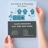 Wasserij- en strijkdiensten Flyer (Hand)